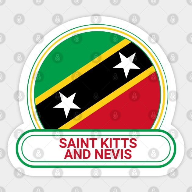 Saint Kitts and Nevis Country Badge - Saint Kitts and Nevis Flag Sticker by Yesteeyear